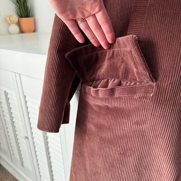 Vintage 70's Sears Men's Brown Corduroy Cotton Wool Country Coat Size 44 - Picture 4 of 8
